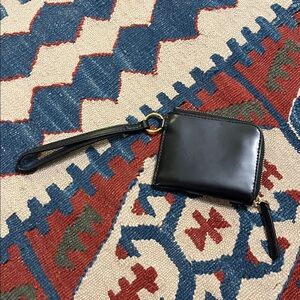 Madewell Black Leather Small Zip Wristlet Wallet